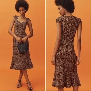 Cecil’s Fit and Flare Dress by Maeve Anthropologie NWT XL raspberry print